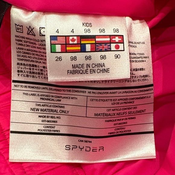 Spyder Girls Snow Bib Size 4 Pink Insulated Ski Pants Small to Tall - Picture 11 of 16